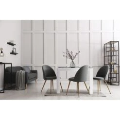 Table à Manger DAMIA Noir Et Blanc 120cm