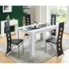 Ensemble Repas DAMIA Blanc Et Noir 4 Personnes 140cm 1 Ensemble Repas DAMIA Blanc Et Noir 4 Personnes 140cm -Mobilia Soldes damia140set4 ensemble repas