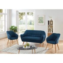Ensemble HILDA En Tissu Bleu 1 Canapé Et 2 Fauteuils 10 Ensemble HILDA En Tissu Bleu 1 Canapé Et 2 Fauteuils -Mobilia Soldes ensemble canapefauteuil hilda tissu bleu canape 2 places 2 fauteuils 3