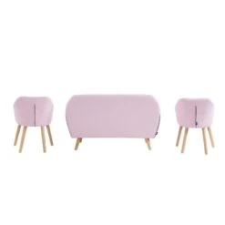 Ensemble HILDA En Tissu Rose 1 Canapé Et 2 Fauteuils -Mobilia Soldes ensemble canapefauteuil hilda tissu rose canape 2 places 2 fauteuils 2