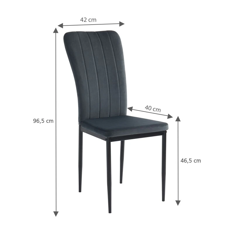 Ensemble Repas FELIX Effet Chêne Et Velours Gris 4 Chaises 5 Ensemble Repas FELIX Effet Chêne Et Velours Gris 4 Chaises – Image 3