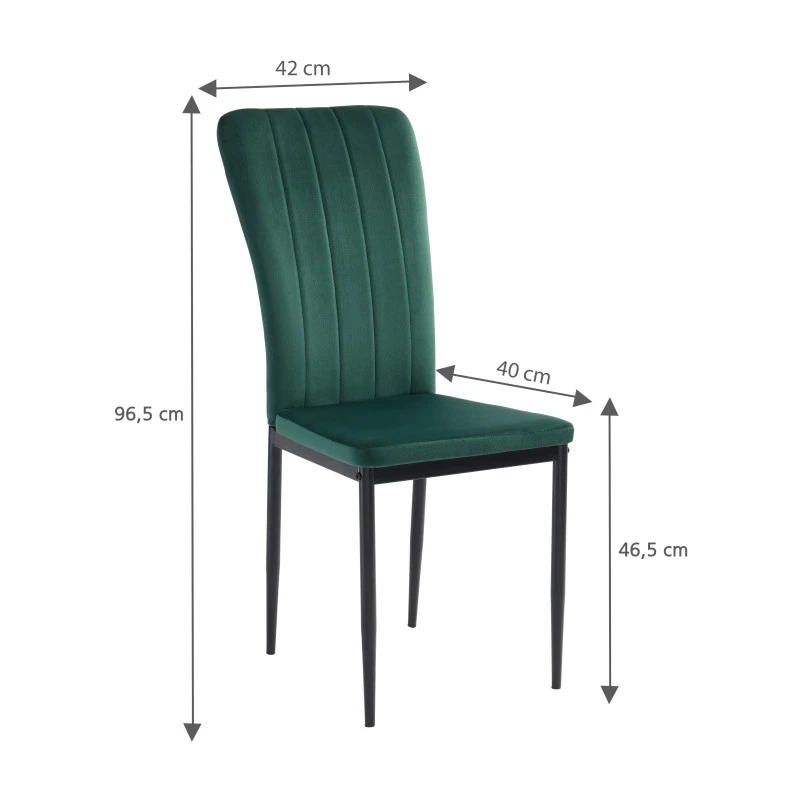 Ensemble Repas FELIX Effet Chêne Et Velours Vert 4 Chaises 5 Ensemble Repas FELIX Effet Chêne Et Velours Vert 4 Chaises – Image 3