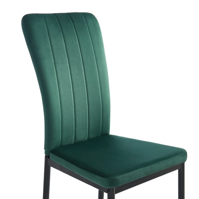 Ensemble Repas FELIX Effet Chêne Et Velours Vert 4 Chaises 11 Ensemble Repas FELIX Effet Chêne Et Velours Vert 4 Chaises – Image 9