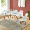 Ensemble Repas KITTOS Laqué Blanc Mat 4 Personnes 120cm 2 Ensemble Repas KITTOS Laqué Blanc Mat 4 Personnes 120cm -Mobilia Soldes ensemble repas kittos