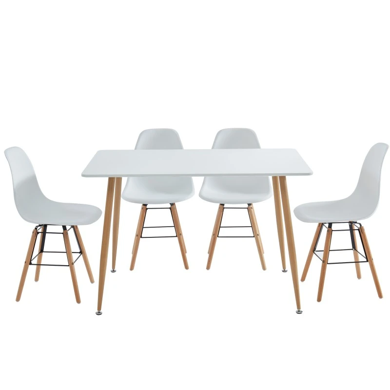 Ensemble Repas KITTOS Laqué Blanc Mat 4 Personnes 120cm 5 Ensemble Repas KITTOS Laqué Blanc Mat 4 Personnes 120cm – Image 3