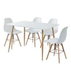Ensemble Repas KITTOS Laqué Blanc Mat 4 Personnes 120cm 10 Ensemble Repas KITTOS Laqué Blanc Mat 4 Personnes 120cm -Mobilia Soldes ensemble repas kittos 3