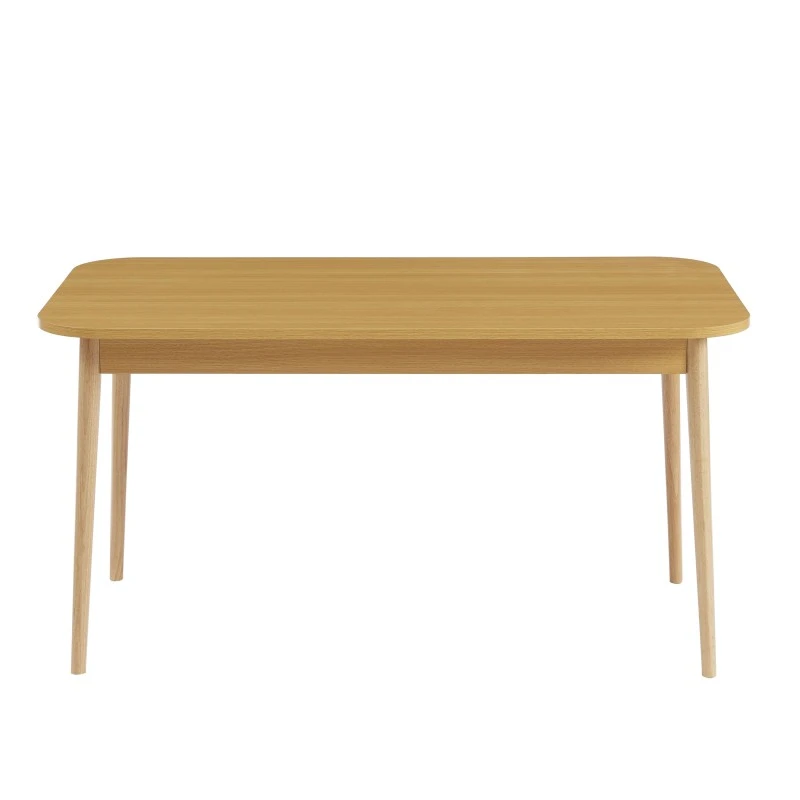 Ensemble Repas MACARON Effet Chêne Et Velours Beige 4 Chaises 9 Ensemble Repas MACARON Effet Chêne Et Velours Beige 4 Chaises – Image 7