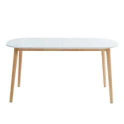 Table Extensible ERIKA Laqué Blanc Mat 8 Personnes 160 à 200cm -Mobilia Soldes erika1 table blanche 4