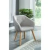 Fauteuil HILDA En Tissu Gris Avec Pieds En Bois -Mobilia Soldes fauteuil 1 place hilda