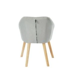 Fauteuil HILDA En Tissu Gris Avec Pieds En Bois 10 Fauteuil HILDA En Tissu Gris Avec Pieds En Bois -Mobilia Soldes fauteuil 1 place hilda 3