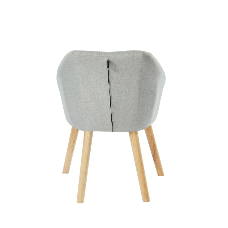 Fauteuil HILDA En Tissu Gris Avec Pieds En Bois 6 Fauteuil HILDA En Tissu Gris Avec Pieds En Bois – Image 4