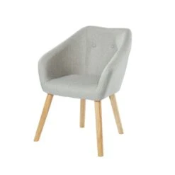 Fauteuil HILDA En Tissu Gris Avec Pieds En Bois 11 Fauteuil HILDA En Tissu Gris Avec Pieds En Bois -Mobilia Soldes fauteuil 1 place hilda 4