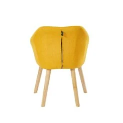 Fauteuil HILDA En Tissu Jaune Avec Pieds En Bois -Mobilia Soldes fauteuil 1 place hilda 8
