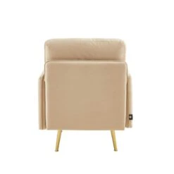 Fauteuil ADAM Velours Beige Avec Piètement En Métal Doré 11 Fauteuil ADAM Velours Beige Avec Piètement En Métal Doré -Mobilia Soldes fauteuil adam velours beige pied en metal dore 3