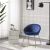 Fauteuil ARSENE En Velours Bleu Nuit Avec Piètement Doré -Mobilia Soldes fauteuil arsene
