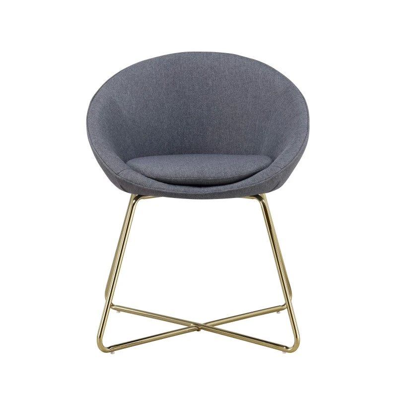 Fauteuil ARSENE 1 Place En Tissu Gris Avec Piètement Doré 5 Fauteuil ARSENE 1 Place En Tissu Gris Avec Piètement Doré – Image 3