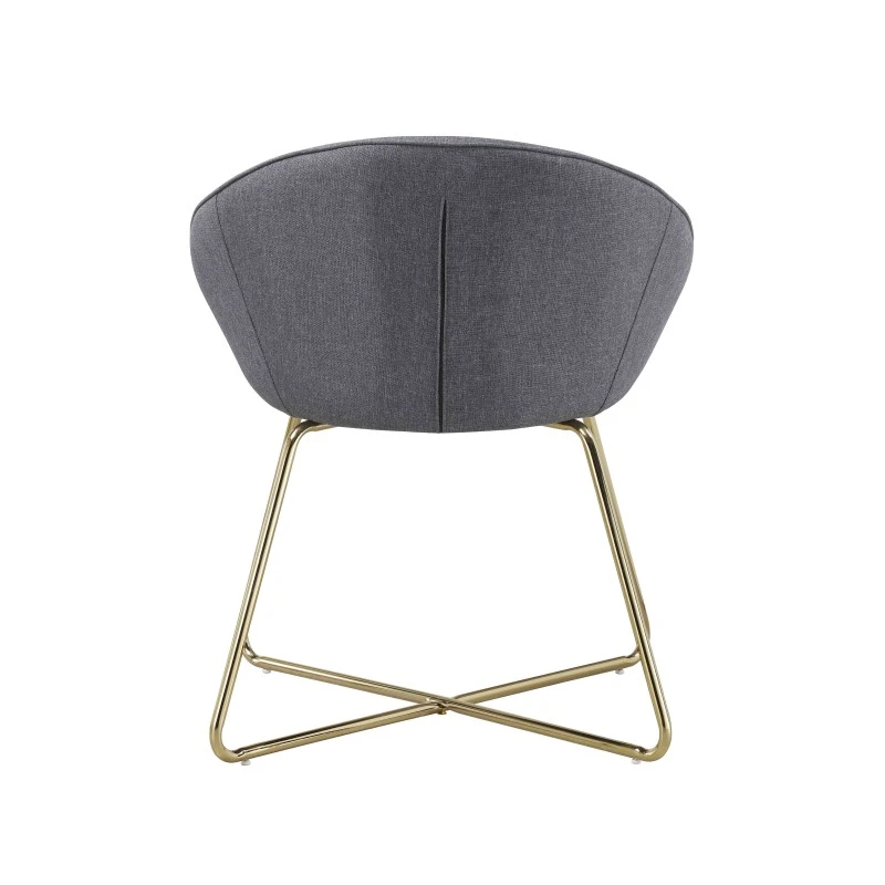 Fauteuil ARSENE 1 Place En Tissu Gris Avec Piètement Doré 6 Fauteuil ARSENE 1 Place En Tissu Gris Avec Piètement Doré – Image 4