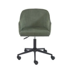 Fauteuil De Bureau BARNABE En Velours Côtelé Vert 11 Fauteuil De Bureau BARNABE En Velours Côtelé Vert -Mobilia Soldes fauteuil barnabe en velours cotele vert 2