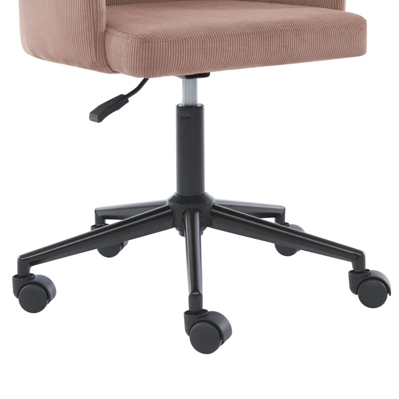 Fauteuil De Bureau BARNABE En Velours Côtelé Vieux Rose 7 Fauteuil De Bureau BARNABE En Velours Côtelé Vieux Rose – Image 5