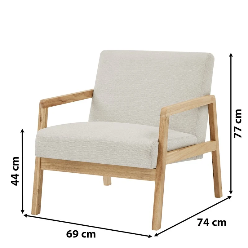 Fauteuil BONIFACIO En Tissu Beige 8 Fauteuil BONIFACIO En Tissu Beige – Image 6