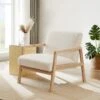 Fauteuil BONIFACIO En Tissu Bouclette Blanc 2 Fauteuil BONIFACIO En Tissu Bouclette Blanc -Mobilia Soldes fauteuil bonifacio en tissu bleu 6