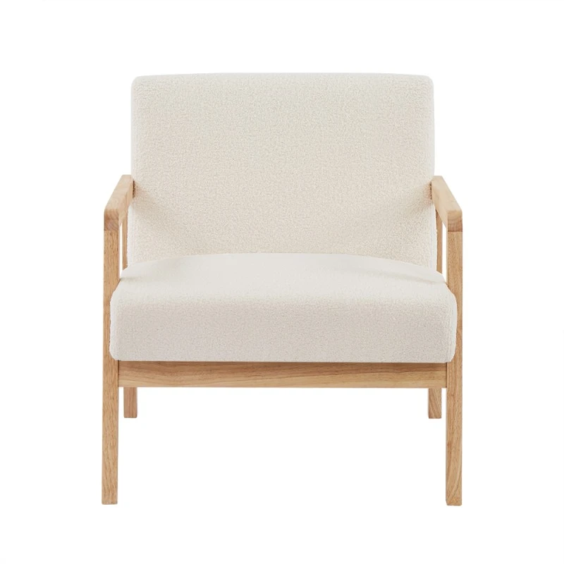 Fauteuil BONIFACIO En Tissu Bouclette Blanc 5 Fauteuil BONIFACIO En Tissu Bouclette Blanc – Image 3