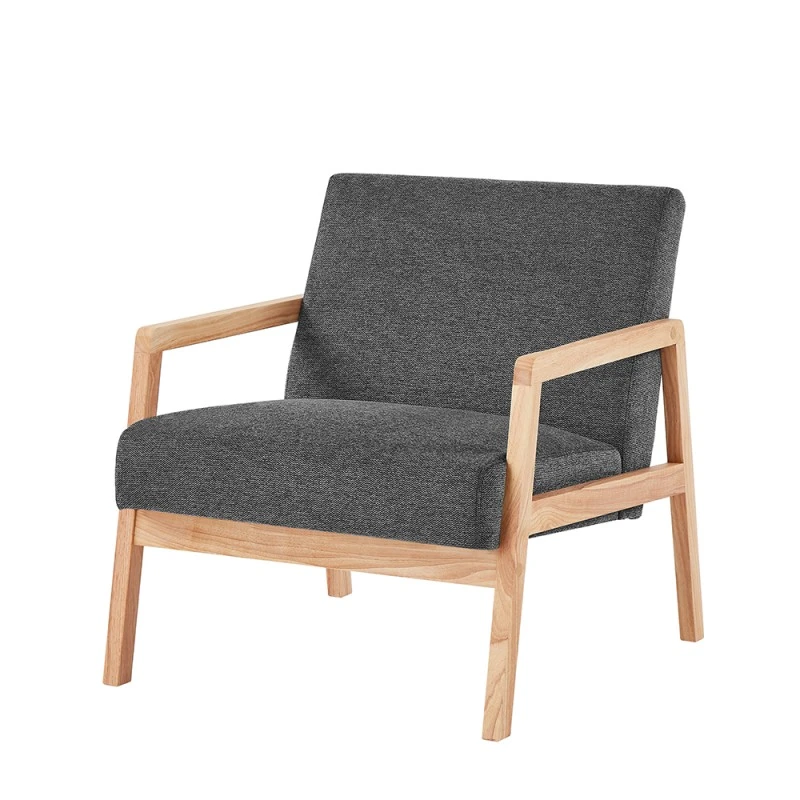 Fauteuil BONIFACIO En Tissu Gris Anthracite 4 Fauteuil BONIFACIO En Tissu Gris Anthracite – Image 2