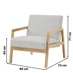 Fauteuil BONIFACIO En Tissu Gris Clair -Mobilia Soldes fauteuil bonifacio en tissu gris clair 5