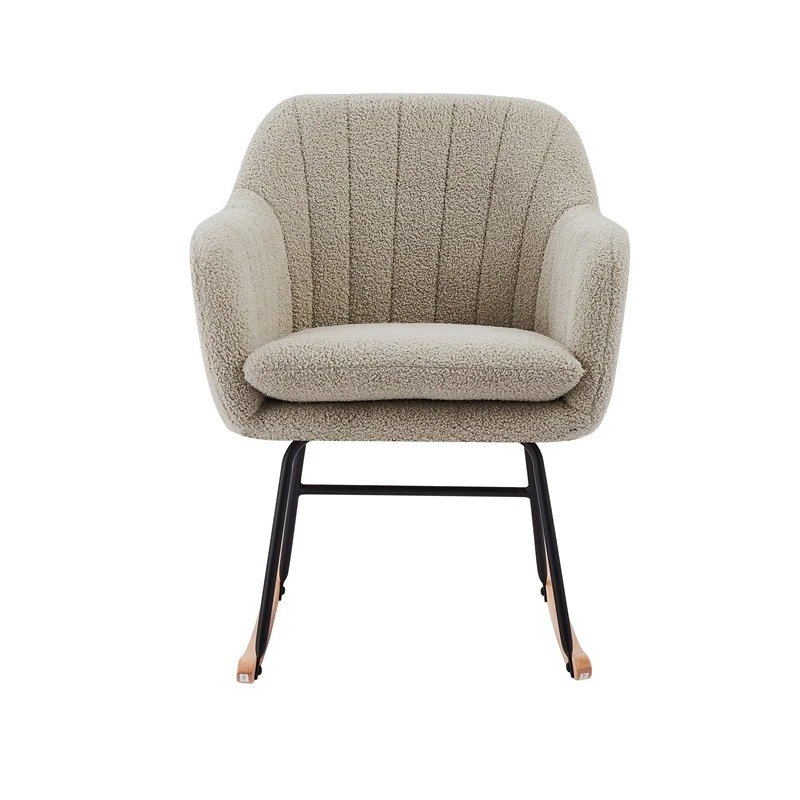 Fauteuil ELSA à Bouclette Beige Rocking Chair 5 Fauteuil ELSA à Bouclette Beige Rocking Chair – Image 3