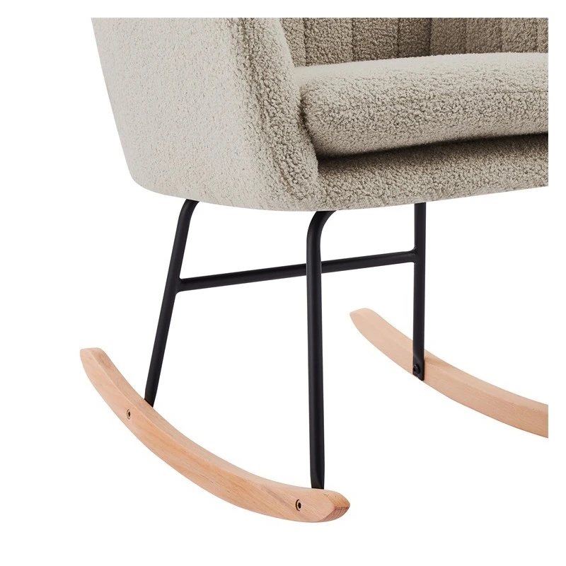 Fauteuil ELSA à Bouclette Beige Rocking Chair 7 Fauteuil ELSA à Bouclette Beige Rocking Chair – Image 5