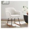 Fauteuil ELSA à Bouclette Blanche Rocking Chair -Mobilia Soldes fauteuil elsa a bouclette blanche rocking chair