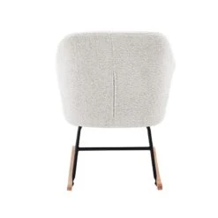 Fauteuil ELSA à Bouclette Blanche Rocking Chair -Mobilia Soldes fauteuil elsa a bouclette blanche rocking chair 3