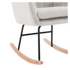 Fauteuil ELSA à Bouclette Blanche Rocking Chair -Mobilia Soldes fauteuil elsa a bouclette blanche rocking chair 4