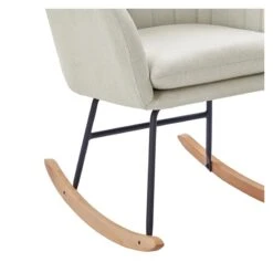 Fauteuil ELSA Tissu Beige Rocking Chair -Mobilia Soldes fauteuil elsa beige rocking chair 4
