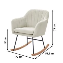 Fauteuil ELSA Tissu Beige Rocking Chair -Mobilia Soldes fauteuil elsa beige rocking chair 5