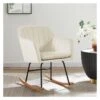 Fauteuil ELSA En Velours Crème Rocking Chair
