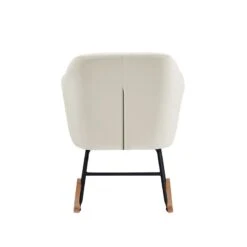 Fauteuil ELSA En Velours Crème Rocking Chair -Mobilia Soldes fauteuil elsa en velours creme rocking chair 3