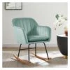 Fauteuil ELSA En Velours Vert D'eau Rocking Chair 2 Fauteuil ELSA En Velours Vert D'eau Rocking Chair -Mobilia Soldes fauteuil elsa en velours vert d eau rocking chair
