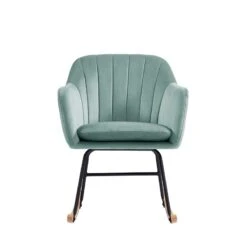 Fauteuil ELSA En Velours Vert D'eau Rocking Chair 9 Fauteuil ELSA En Velours Vert D'eau Rocking Chair -Mobilia Soldes fauteuil elsa en velours vert d eau rocking chair 2