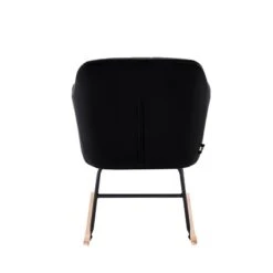 Fauteuil ELSA En Velours Noir Rocking Chair -Mobilia Soldes fauteuil elsa velours noir rocking chair 4