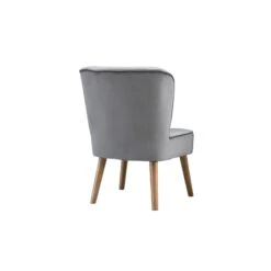 Fauteuil HANNA En Velours Gris 1 Place 53 X 67.5 X 80 Cm -Mobilia Soldes fauteuil hanna velours gris 1 place 53x675x80 cm 4