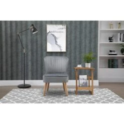 Fauteuil HANNA En Velours Gris 1 Place 53 X 67.5 X 80 Cm -Mobilia Soldes fauteuil hanna velours gris 1 place 53x675x80 cm 6