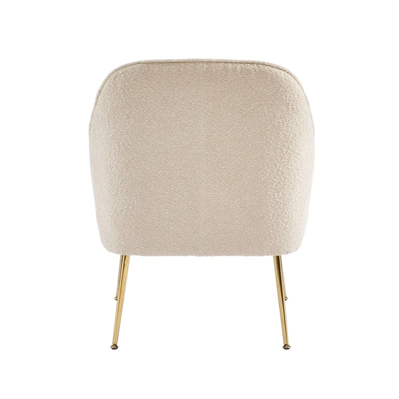 Fauteuil MARCELINO En Tissu Bouclette Beige Avec Piètement Doré 6 Fauteuil MARCELINO En Tissu Bouclette Beige Avec Piètement Doré – Image 4