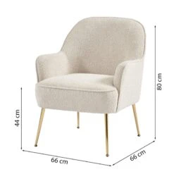 Fauteuil MARCELINO En Tissu Bouclette Beige Avec Piètement Doré 13 Fauteuil MARCELINO En Tissu Bouclette Beige Avec Piètement Doré -Mobilia Soldes fauteuil marcelino en tissu beige avec pieds dore 5