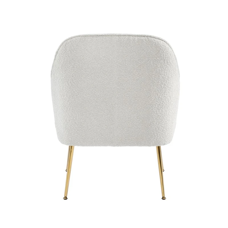Fauteuil MARCELINO En Tissu Bouclette Blanc Avec Piètement Doré 6 Fauteuil MARCELINO En Tissu Bouclette Blanc Avec Piètement Doré – Image 4