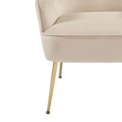 Fauteuil MARCELINO En Velours Beige Avec Piètement Doré 12 Fauteuil MARCELINO En Velours Beige Avec Piètement Doré -Mobilia Soldes fauteuil marcelino en velours beige avec pieds dore 4