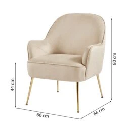 Fauteuil MARCELINO En Velours Beige Avec Piètement Doré 13 Fauteuil MARCELINO En Velours Beige Avec Piètement Doré -Mobilia Soldes fauteuil marcelino en velours beige avec pieds dore 5
