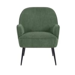 Fauteuil MARCELINO En Velours Côtelé Vert Avec Piètement Noir 9 Fauteuil MARCELINO En Velours Côtelé Vert Avec Piètement Noir -Mobilia Soldes fauteuil marcelino en velours cotele vert avec pieds noir 2