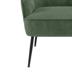 Fauteuil MARCELINO En Velours Côtelé Vert Avec Piètement Noir 11 Fauteuil MARCELINO En Velours Côtelé Vert Avec Piètement Noir -Mobilia Soldes fauteuil marcelino en velours cotele vert avec pieds noir 4