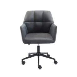Fauteuil De Bureau MONACO En Velours Gris Anthracite Avec Pieds Noirs 10 Fauteuil De Bureau MONACO En Velours Gris Anthracite Avec Pieds Noirs -Mobilia Soldes fauteuil monaco en velours gris anthracite avec pieds noir 2